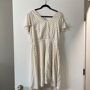 Cream dress w/ small black polka dots!